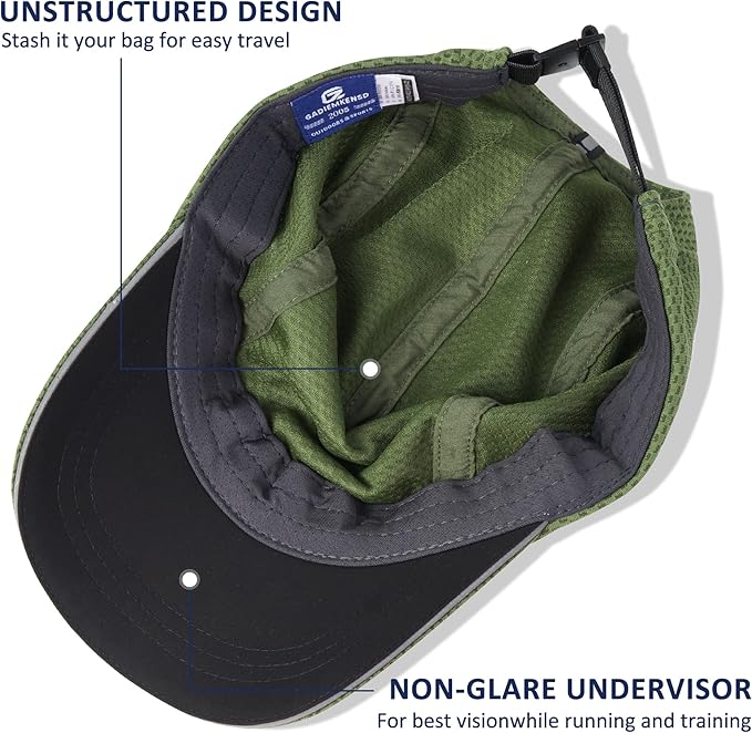 GADIEMKENSD Women's Race Day Running Cap Performance Mesh Hat - Excellent Ventilation, Lightweight, Reflective Safety