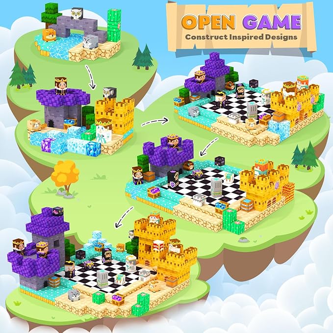 Magnetic Blocks Board Games Chess Set, Magnetic Tiles Building Blocks Kids - Image 4