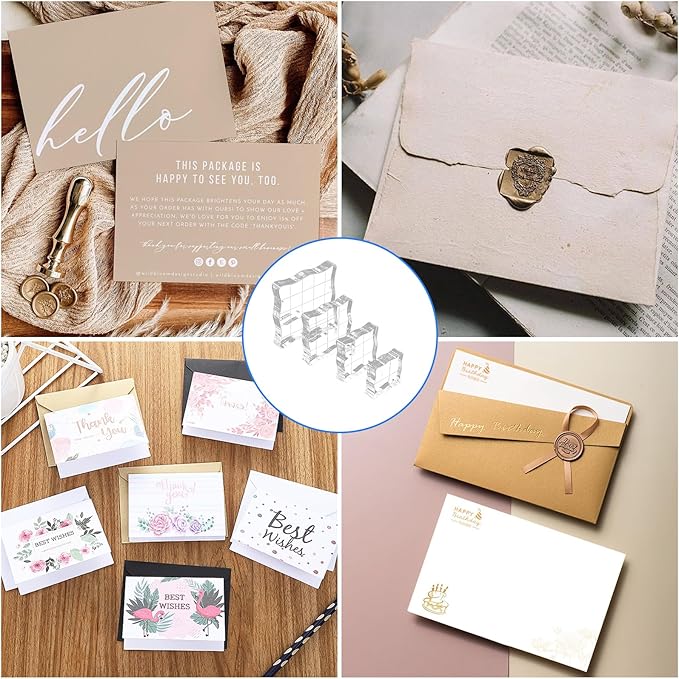 5PCS Clear Acrylic Block for Stamping, Acrylic Stamp Block Stamping Tools for - Image 5