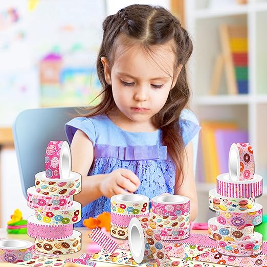 Donut Washi Tape Set 12 Rolls, Cute Washi Tape Candy Cake Gifts Wrapping - Image 6