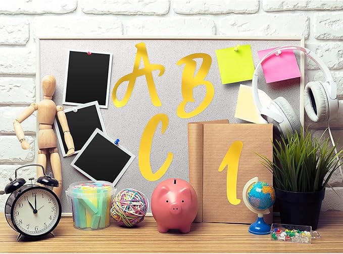 Outus 576 Pieces 8 Sheets Letters Stickers Self Adhesive Vinyl Letter Alphabet - Image 4
