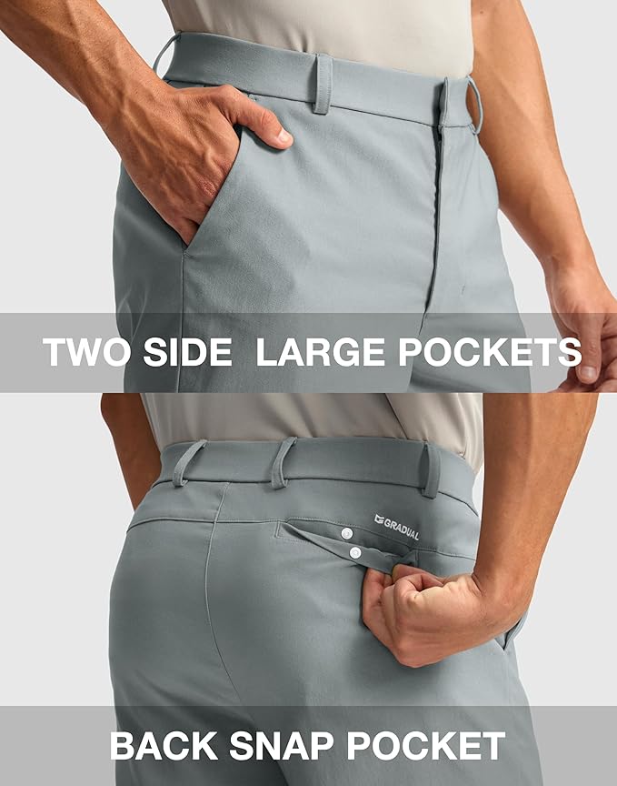 G Gradual Men's Golf Dress Shorts 5"/ 7"/ 9" Stretch Casual Work Flat Front Shorts for Men with 3 Pockets Quick Dry