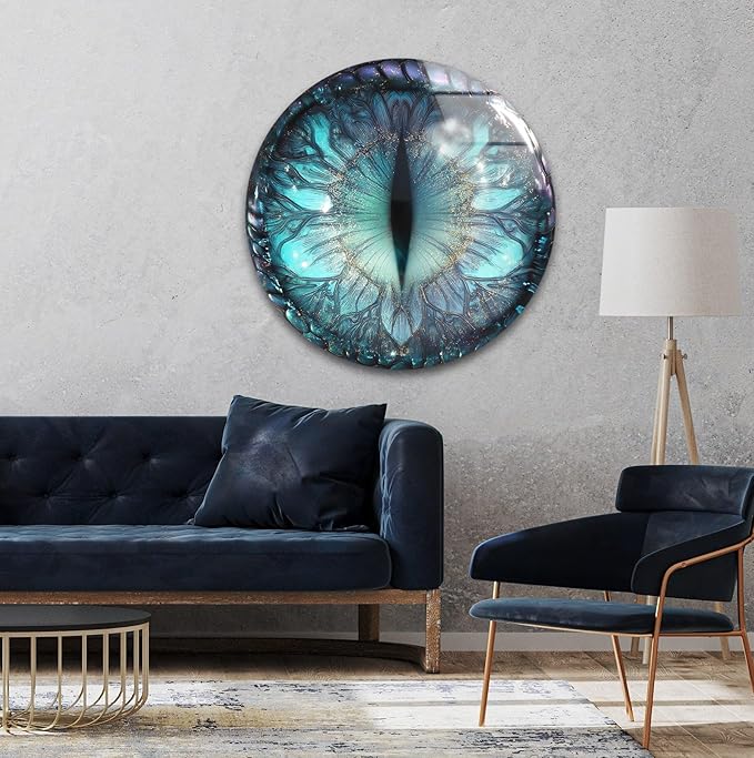 My Photostation.com 24'' Diameter Mystical Dragon Eye Round Glass Wall Art - Image 4