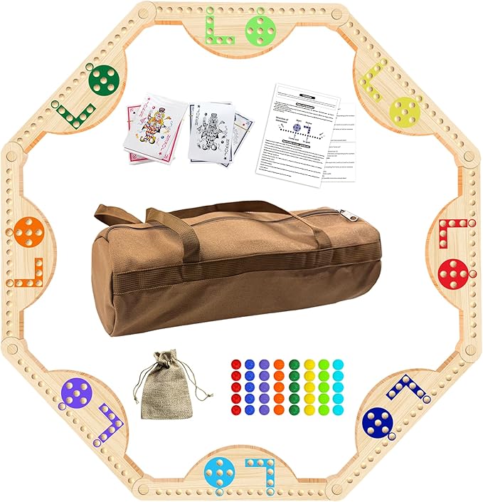Solid Wood Marbles and Jokers Board Game: Versatile Family Entertainment by Unknown