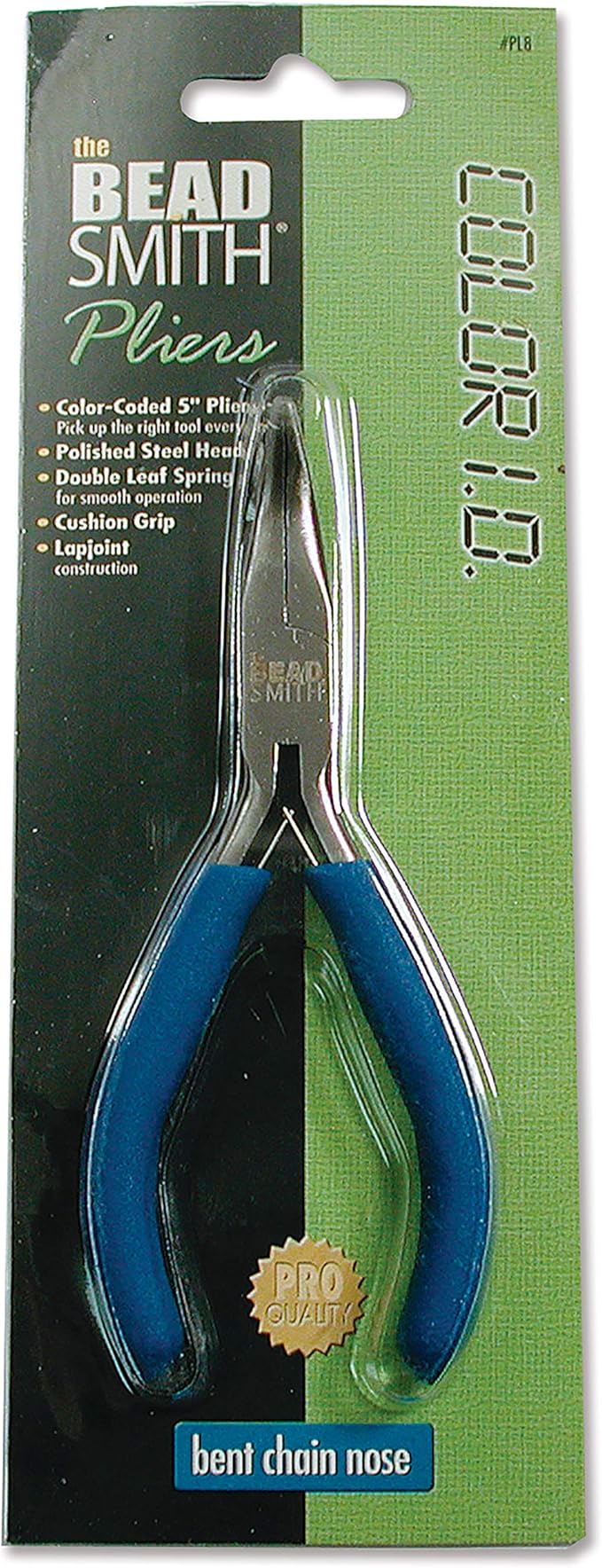 The Beadsmith Color-ID Bent Chain Nose Plier – 5 inches – Blue Comfort Grip - Image 2