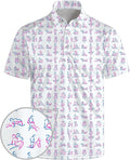 Golf Polo Shirts for Men Funny Print Short Sleeve Golf Shirts Performance Golf Polos