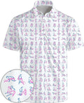 Golf Polo Shirts for Men Funny Print Short Sleeve Golf Shirts Performance Golf Polos