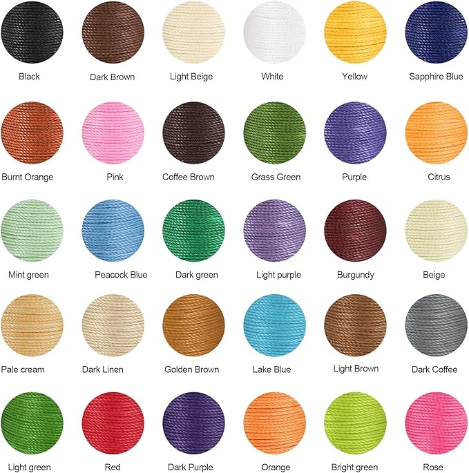 uxcell Round Leather Sewing Waxed Thread, 55m / 60 Yards Wax Polyester String - Image 4