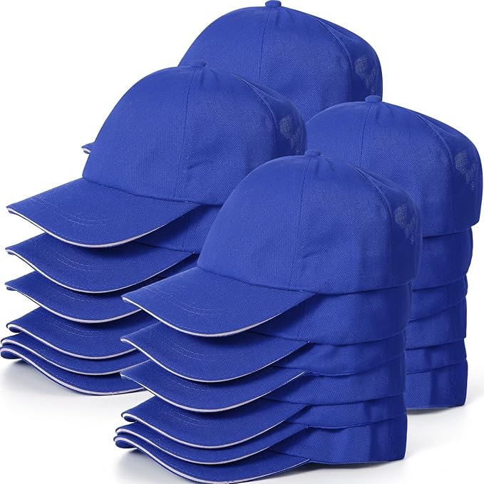 Shyyween Kids Baseball Caps Youth Adjustable Plain Baseball Hats Cotton Blank Hats Bulk for Girls Boys Sport Team
