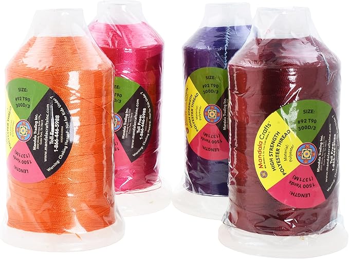 Mandala Crafts Maroon Purple Orange Hot Pink Heavy Duty Thread - Image 6
