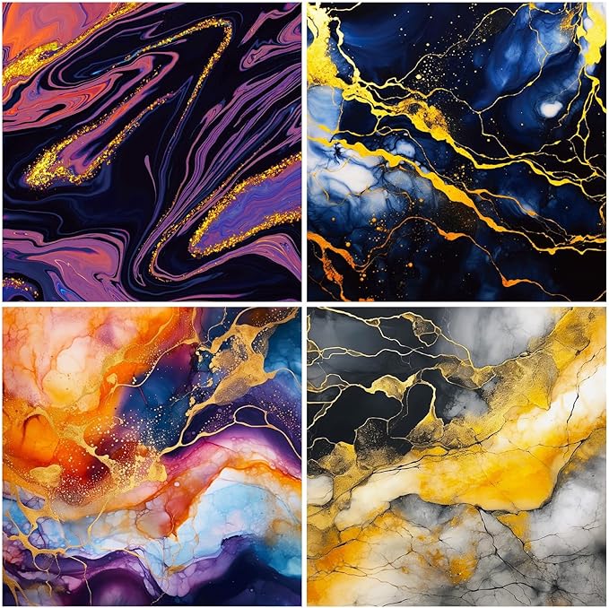 Marbled Scrapbook Paper Pad Color Marbled Patterned Paper 6×6, 24 Sheets - Image 4