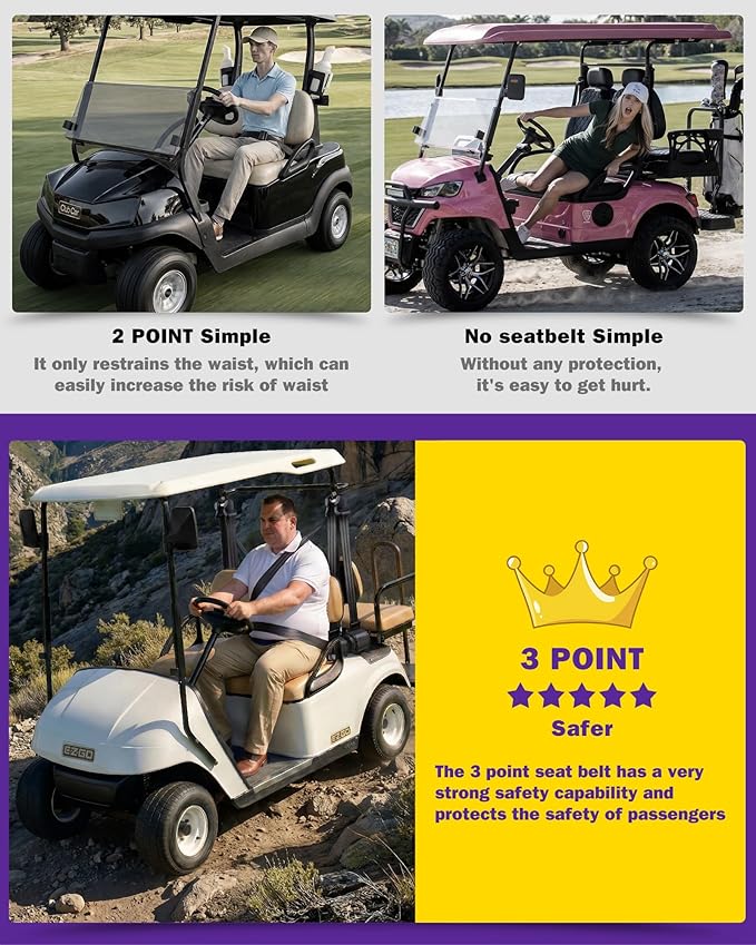 HOWBOW Golf Cart Seat Belt kit