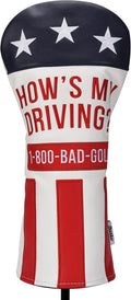 Shanker Golf - Funny Driver Headcover - How's My Driving Driver Cover - Funny Golf Gift for Men - Tour Grade PU Leather - Soft Velour Lining – Fits All Drivers - Funny Golf Gift for Men