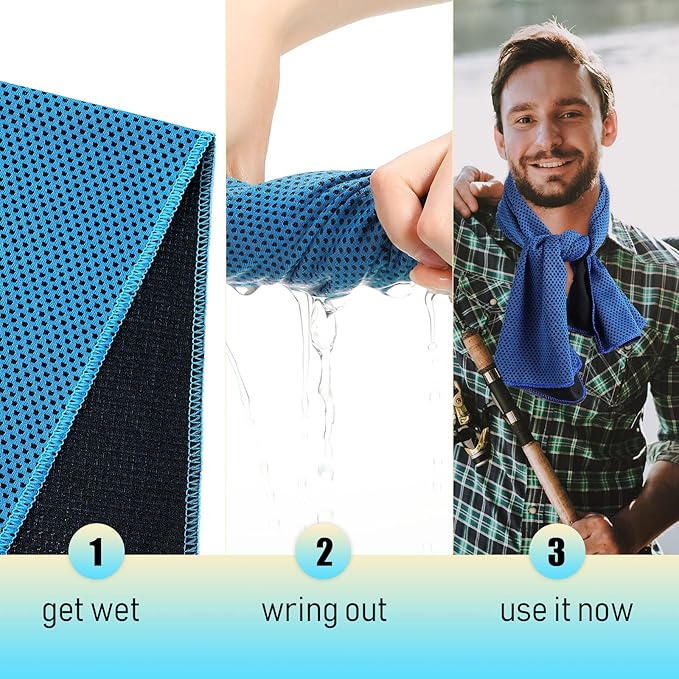 BBTO 100 Pack Cooling Towel - Microfiber Cold Sports Sweat Rags Neck & Face Breathable Ice Chilly Towel for Gym Yoga Golf Workout Beach Accessories