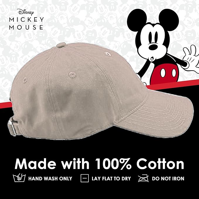 Disney Mickey Mouse Embroidered Cotton Adjustable Dad Hat with Curved Brim