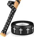Pushglossy Christian Baseball Bat Grip Tapes 1.5mm Faith Cross Bat Grip Tape, Precut Full Adhesive Baseball Wrist Tape Scripture Design Non-Slip Religious Baseballs Grips Tapes