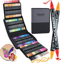 100 Colors Waterproof Dual Tip Acrylic Paint Pens, Dot & Fine Tip Premium by nauets
