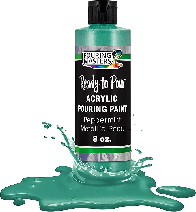 Pouring Masters Peppermint Metallic Pearl Ready to Pour Acrylic Pouring Paint by USArtSupply