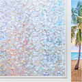 rabbitgoo Rainbow Window Privacy Film Decorative Stained Glass Diamond Pattern by rabbitgoo