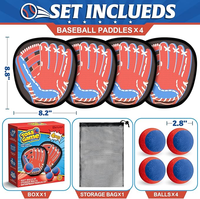 4 Packs Catch Ball Game Set, Baseball Training Glove, Outdoor Toys, Summer - Image 2