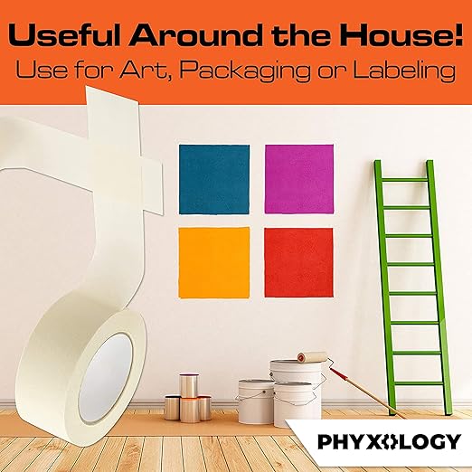 No-Residue 2 Inch, 60 Yard Masking Tape 2 Pk. Easy-Tear, Pro-Grade Removable - Image 5
