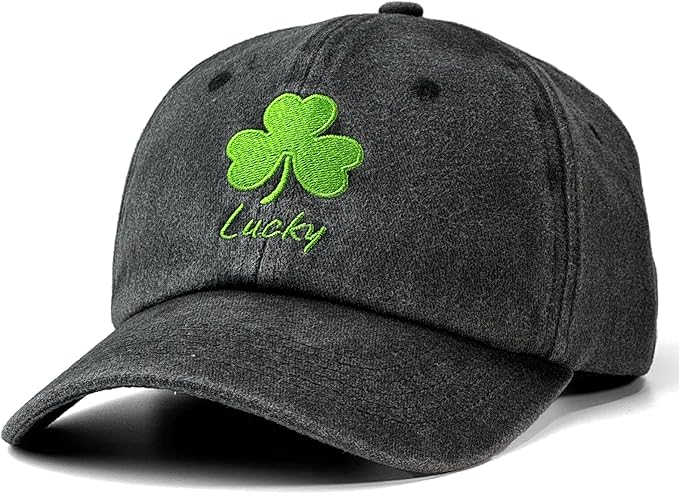 St Patricks Day hat Green Baseball Cap Shamrock Embroidered for man Women Funny