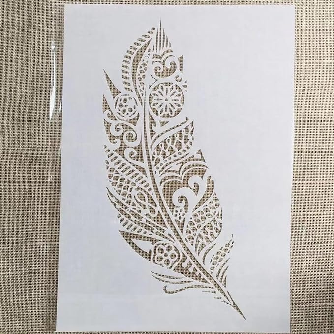 TIAMECH A4 Mandala Feather Stencil - Image 5