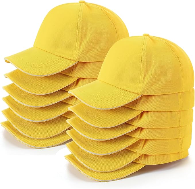 Shyyween Kids Baseball Caps Youth Adjustable Plain Baseball Hats Cotton Blank Hats Bulk for Girls Boys Sport Team