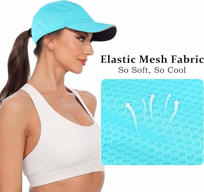 GADIEMKENSD Women's Race Day Running Cap Performance Mesh Hat - Excellent Ventilation, Lightweight, Reflective Safety