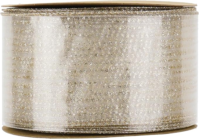MEEDEE Champagne Gold Wired Ribbon - Image 9