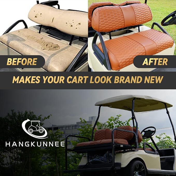 Golf Cart Seat Covers for EZGO TXT Club Car DS Gas or Electric OEM Regular Seat Cushion, No Staple, Golf Cart Vinyl Replacement Seat Cover