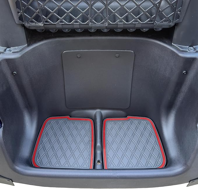 Xtreme MATS Rubber Bag Well Mat Compatible with Club Car Precedent, Onward, Tempo and Atlas Golf Carts (Red Trim)
