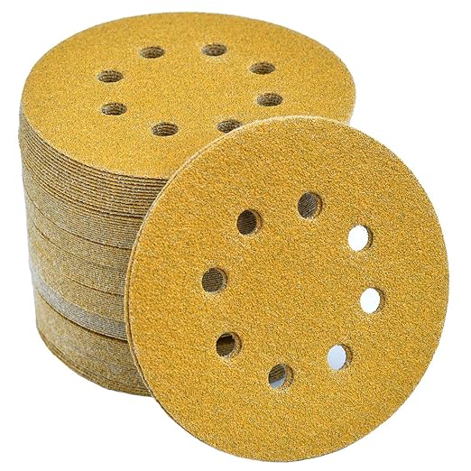 5-Inch 8-Hole Hook and Loop Sanding Discs 60-Grit Random Orbit Sandpaper by Aiyard