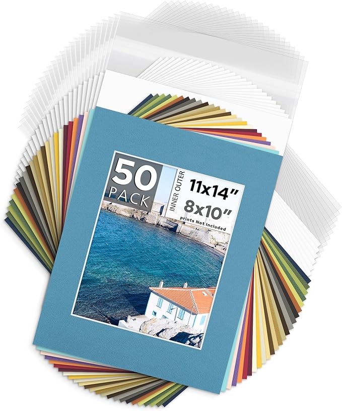 Mat Board Center, 11x14 for 8x10 Mix Color Mat Kit by MatBoardCenter