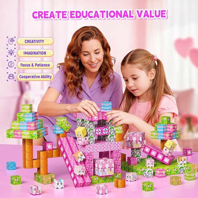 Magnetic Blocks, Magnet Blocks Tiles Constructions Toys, STEM Educational - Image 4