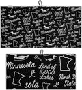 Pin Hunters Minnesota-Themed Microfiber Golf Towel | Premium Waffle Towel with Clip | Large 31"×15.5" Towel for Golf Bags | Accessories for Men | Fun Gift for Husband | USA Pride