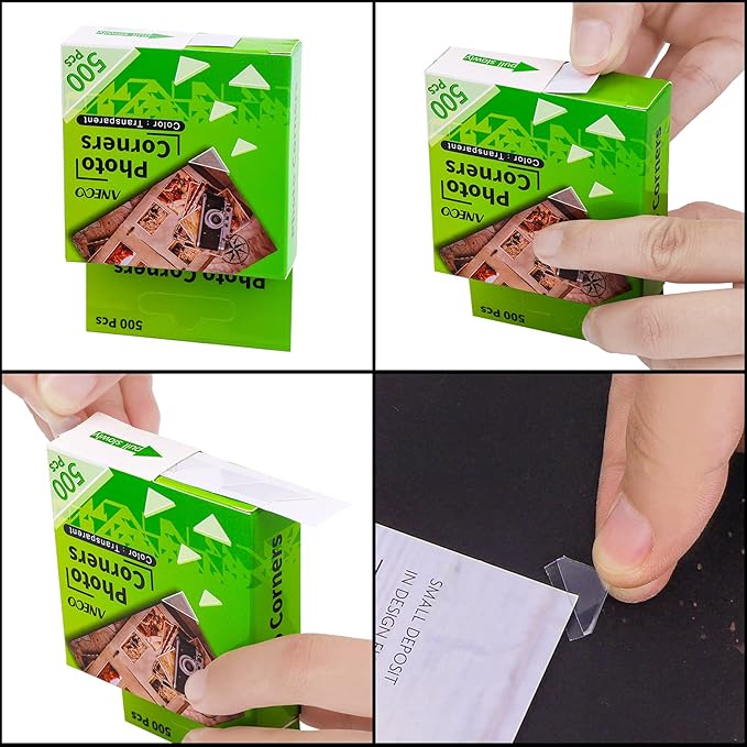Aneco Transparent Photo Corners Clear Picture Mounting Corner Stickers - Image 2