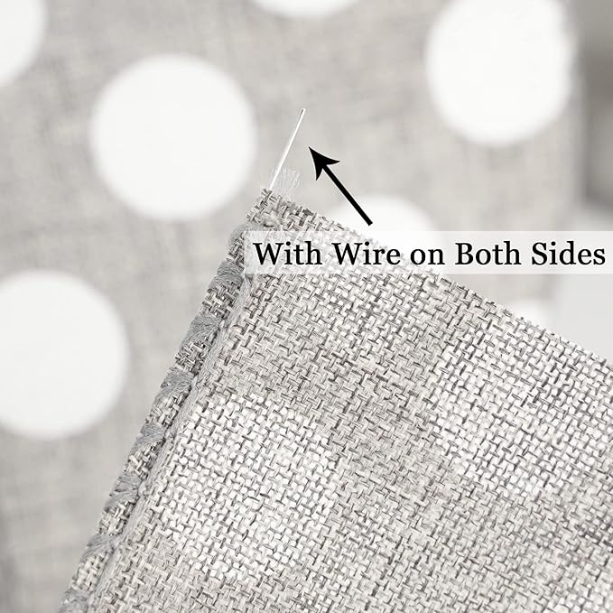 MEEDEE Polka Dots Burlap Ribbon - Image 6