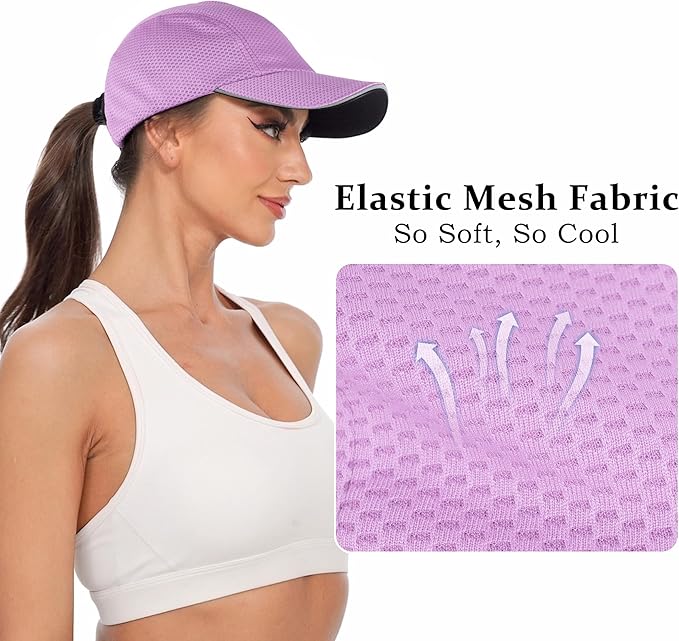 GADIEMKENSD Women's Race Day Running Cap Performance Mesh Hat - Excellent Ventilation, Lightweight, Reflective Safety