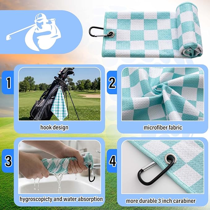 Liliful 12 Pcs Golf Accessories Kit, Include Golf Ball Bag with Hook Towel Tees Magnetic Ball Marker Divot Tool Cleaner Brush for Women Man Gifts