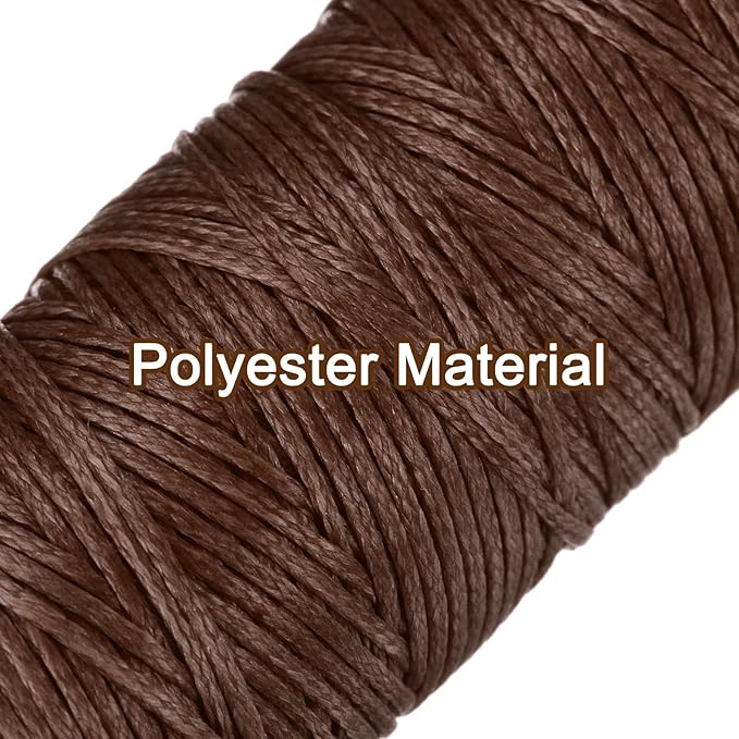 uxcell Leather Sewing Waxed Thread, 55 Yards / 50m 0.8mm 150D Flat Polyester - Image 3