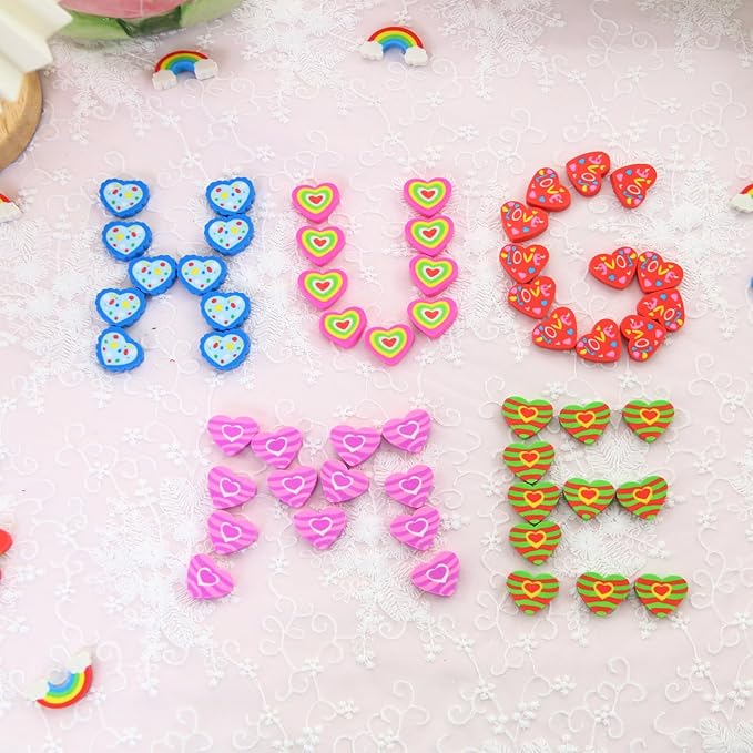 48pcs Large Erasers for Kids Bulk Heart Rainbow Pencil Erasers for Classroom - Image 7