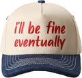 MIRMARU Two-Tone Vintage Canvas Trucker Hats for Men & Women, Adjustable Size Baseball Caps with Trendy Embroidered Design