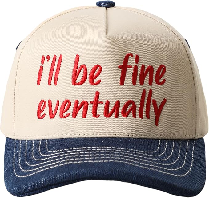 MIRMARU Two-Tone Vintage Canvas Trucker Hats for Men & Women, Adjustable Size Baseball Caps with Trendy Embroidered Design
