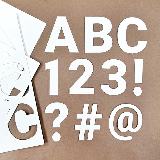 209 Pcs 3 in. White Bulletin Board Letters & Numbers, Capital Letters, - Image 2