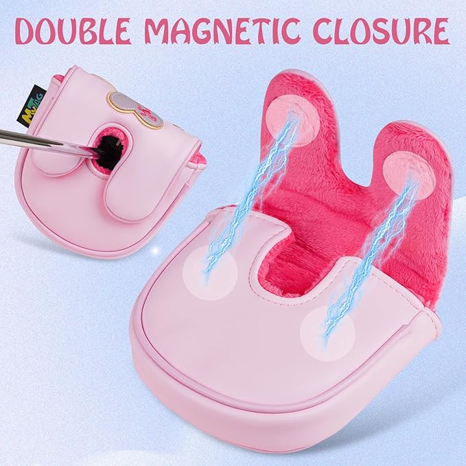 mytag Golf Head Covers Pink, No Bad Days On The Course Golf Club Covers Driver Fariway Hybrid Headcover for Women Girls