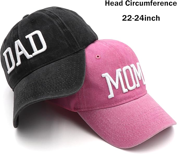 Mom and Dad Hats New Mom Gifts Embroidered Hats for Men Women Adjustable Baseball Cap New Parents Gifts for Couples