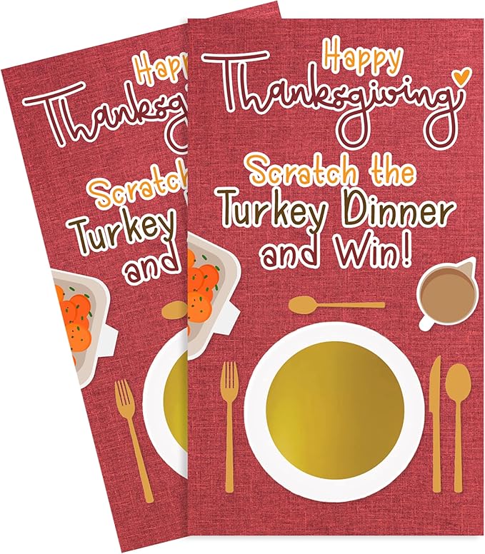 DISTINCTIVS Thanksgiving Party Game, 30 Player Scratch Off Cards, Friendsgiving by DISTINCTIVS