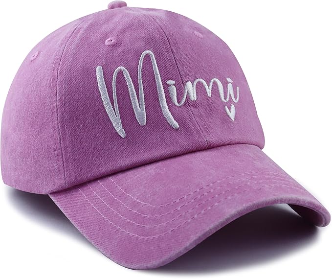 Gigi Mimi Hats for Women, Adjustable Cotton Embroidered Grandma Baseball Cap