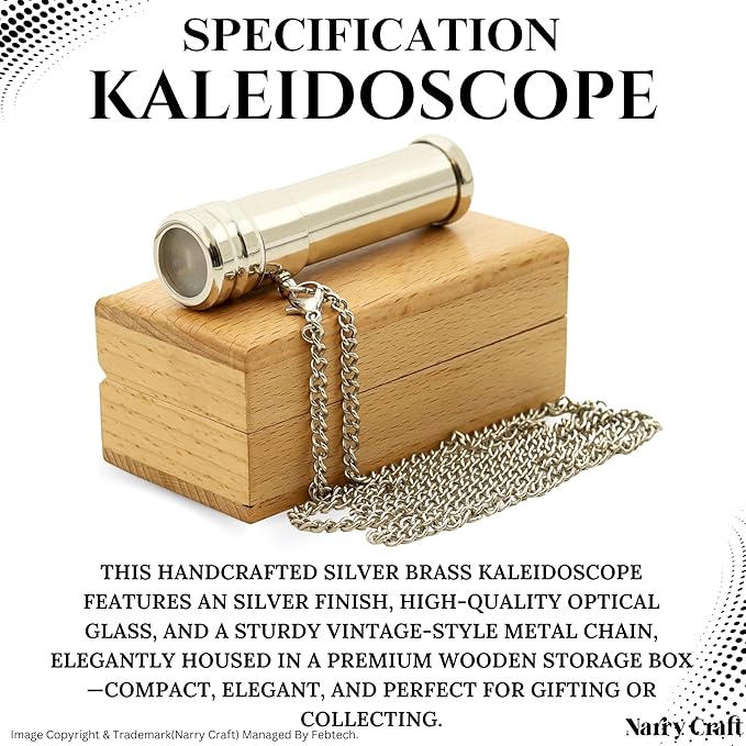 Brass Kaleidoscope with Wooden Box | Handcrafted Vintage Kaleidoscope with - Image 4